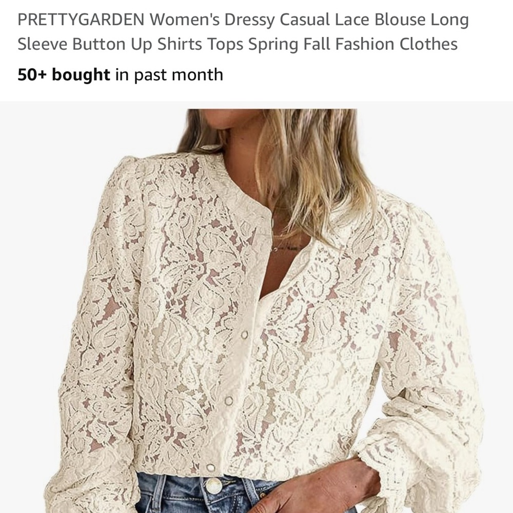 Elegant Lace Blouse - Cream